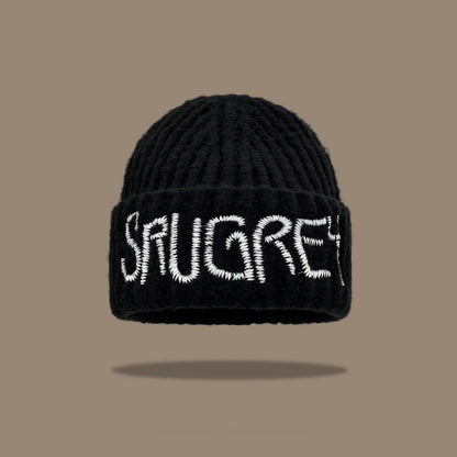 Korean Fashion Wool Hat - Trendy Lettered Design for Winter Style - Buy Center