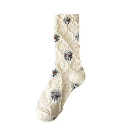 Retro Women's Thin Flower Socks - Antibacterial, Sweat Absorbent Style - Buy Center