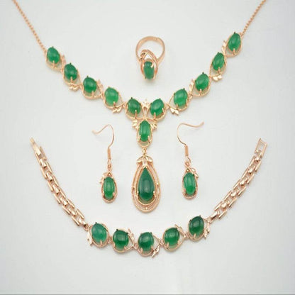 Elegant Natural Chalcedony Jewelry Set - Earrings & Hand Decoration - Buy Center