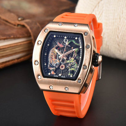 Buy Center Dragon Tiger Quartz Watch - Stylish Alloy Male Timepiece - Buy Center