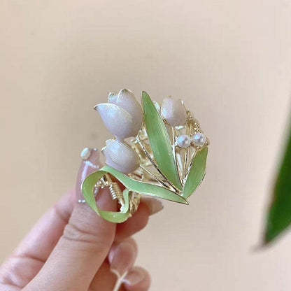 Tulips High Ponytail Hair Claws for Women - Secure & Stylish Barrettes - Buy Center