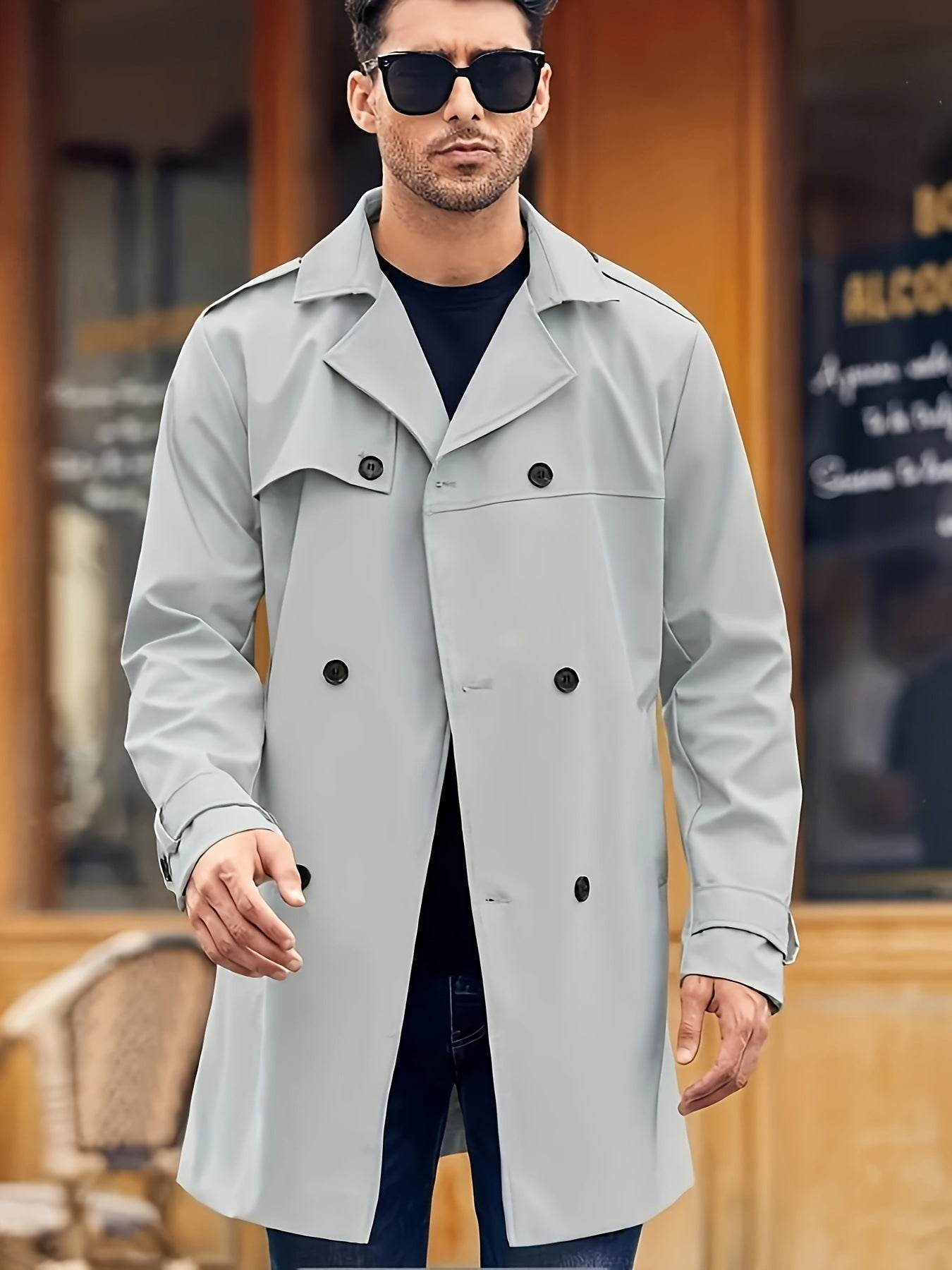 Men's Double-Breasted Long-Sleeved Coat - Stylish Parka in 4 Colors - Buy Center