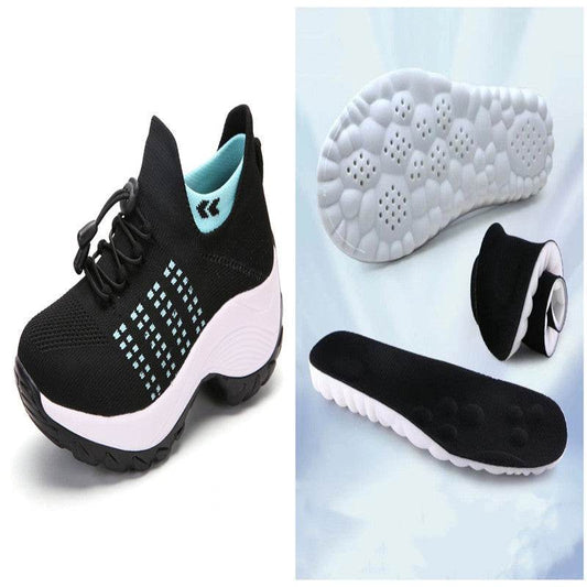 Buycenter Women's Breathable Sports Flats - High Elastic Woven Design - Buy Center