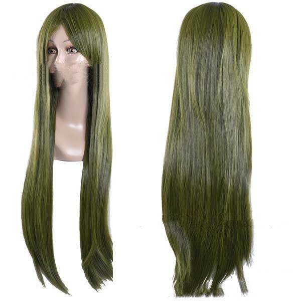 Long Straight Anime Wig - 80cm Human Hair, Heat-Resistant, Stylish Look - Buy Center