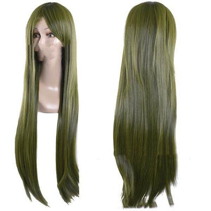 Long Straight Anime Wig - 80cm Human Hair, Heat-Resistant, Stylish Look - Buy Center