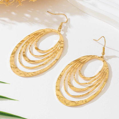 Elegant Gold Multi-layer Circle Earrings - Trendy Geometric Style 2025 - Buy Center