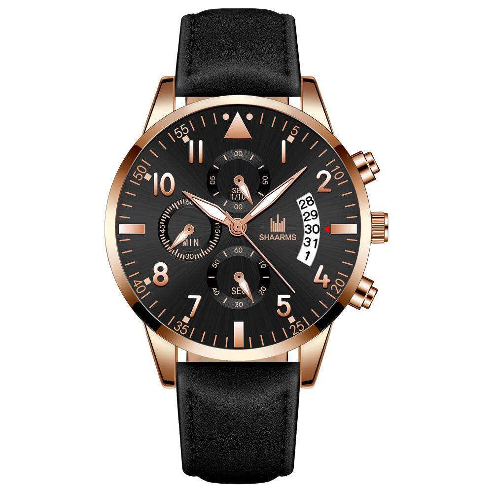 BuyCenter Men's Casual Quartz Watch - Stylish Rose Gold & Imitation Leather - Buy Center