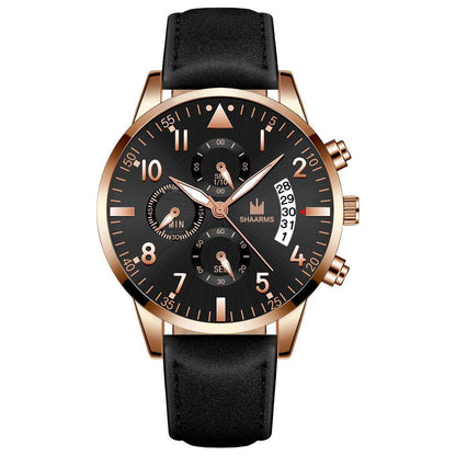 BuyCenter Men's Casual Quartz Watch - Stylish Rose Gold & Imitation Leather - Buy Center