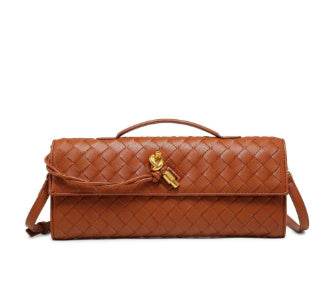 Buycenter Woven Shoulder Bag - Genuine Leather Crossbody Clutch - Buy Center