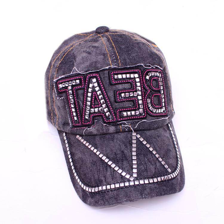Women's Korean Style Denim Baseball Cap - Rhinestone Fashion Hat 2025 - Buy Center