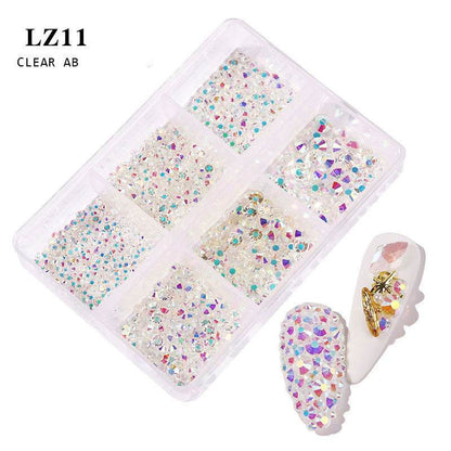 Nail Art Flat Rhinestone Set - Mixed Color Glitters for Stunning Manicures - Buy Center