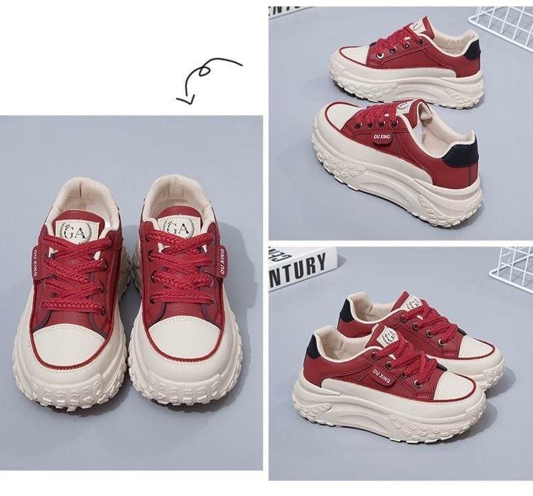 Buycenter Korean Style Sneakers - Height Increasing, Breathable Casual Flats - Buy Center