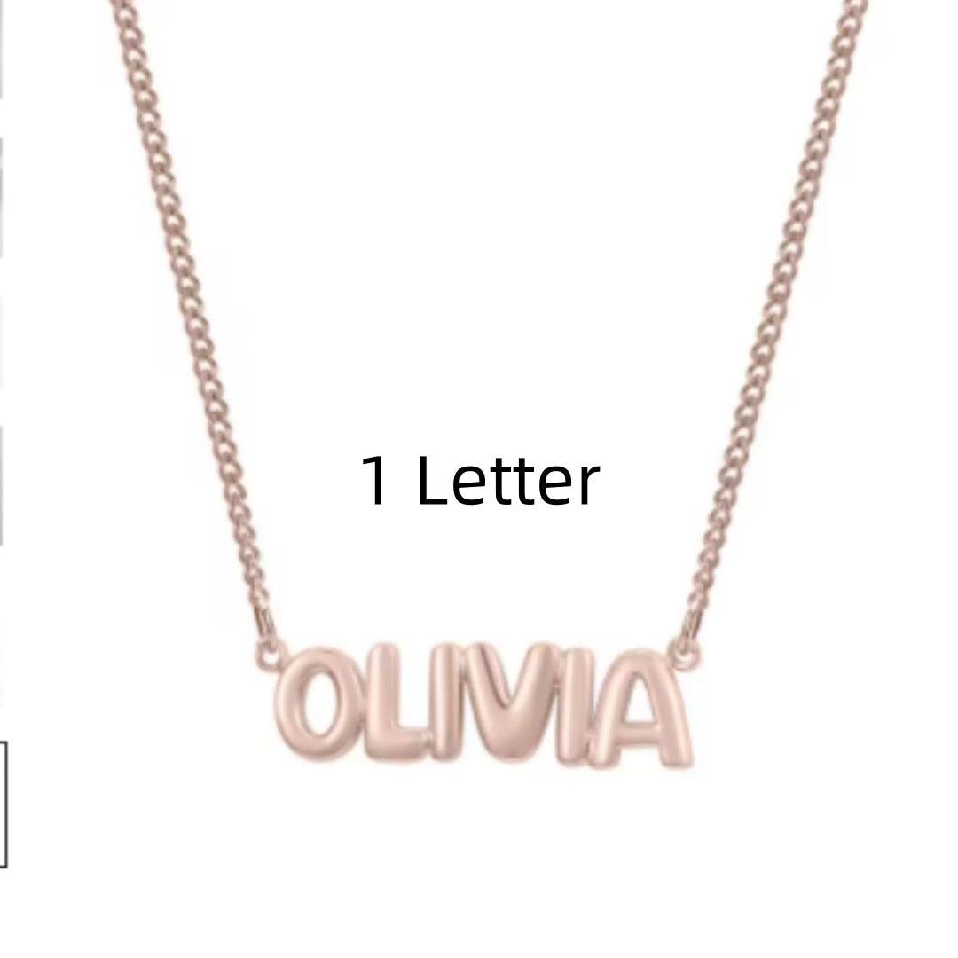 Personalized 3D Bubble Name Necklace - Custom Stainless Steel Jewelry - Buy Center