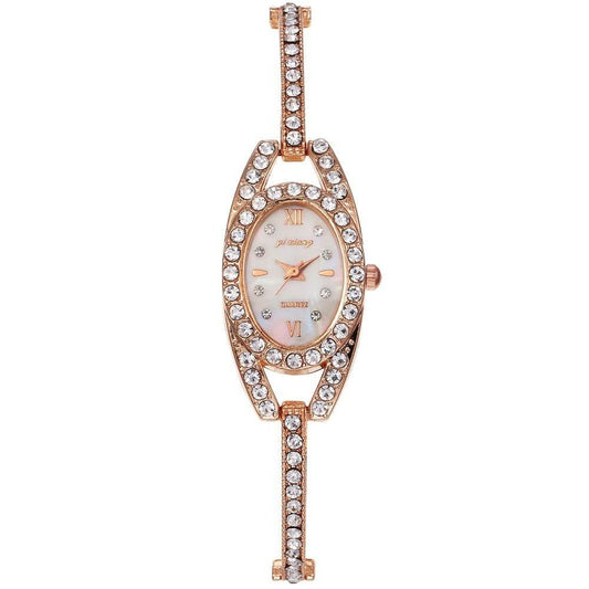 Buy Center Female Student Oval Diamond Watch - Rose Gold & Silver Styles - Buy Center