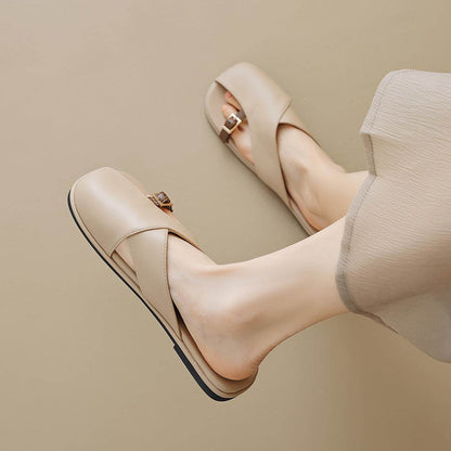 Women's Square Toe Flip Flops - Stylish Apricot & Khaki Summer Slippers - Buy Center