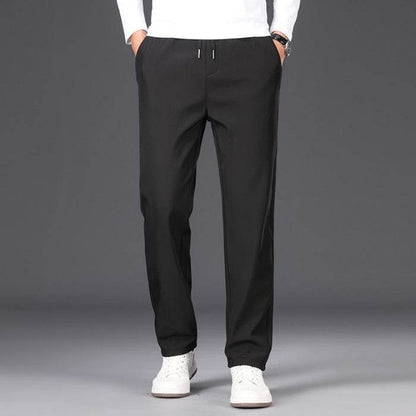 Buycenter Men's Fleece-Lined Straight Suit Pants - Winter Casual Trousers - Buy Center
