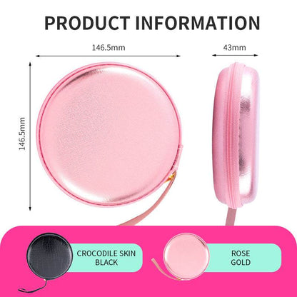 Large Round Black Bag for Face Skin Care - Stylish & Spacious Organizer - Buy Center