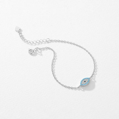 Green Pine Devil's Eye Bracelet - 925 Sterling Silver with Zircon Stones - Buy Center