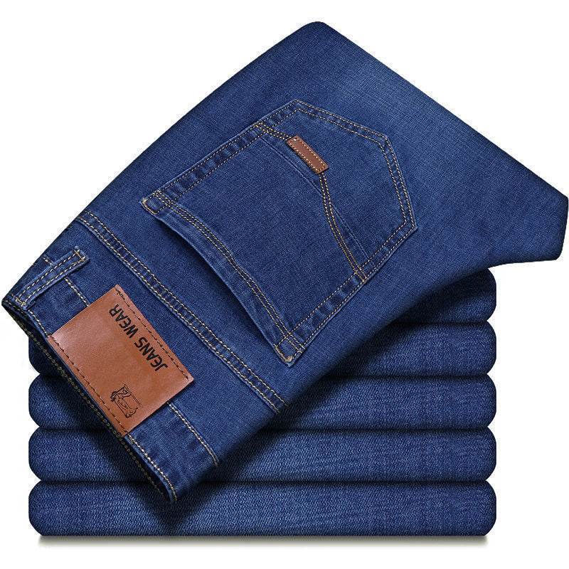 Men's Loose Straight Casual Work Stretch Jeans - Versatile and Comfortable - Buy Center
