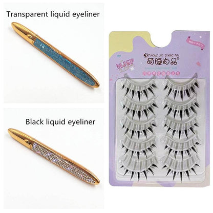 Multicolor Self-Adhesive Eyeliner False Eyelashes - Easy Application & Versatile Styles - Buy Center