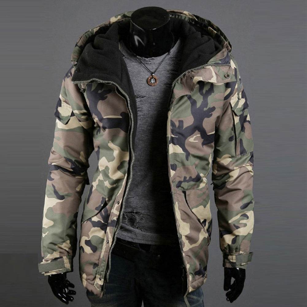 Buycenter Hooded Casual Sports Jacket - Stylish Cotton Padded Camouflage - Buy Center