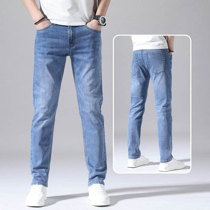 Retro Thin Tapered Jeans for Men - Stylish Casual Trousers for Summer - Buy Center