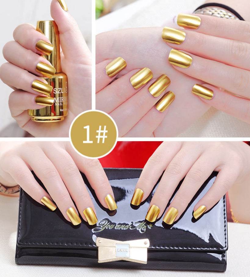 12-Color Mirror Nail Polish - Dazzling Metallic Shine for Fashionistas - Buy Center