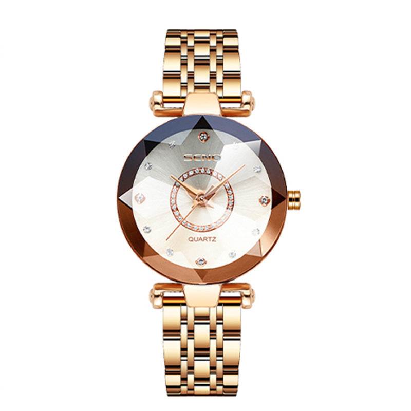 Waterproof Polygonal Women's Watch - Stylish Stainless Steel Strap & Quartz - Buy Center