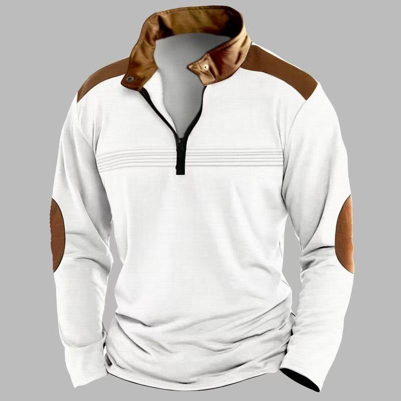 Men's Long Sleeve Polo Shirt with Zipper - Stylish & Comfortable in Multiple Colors - Buy Center