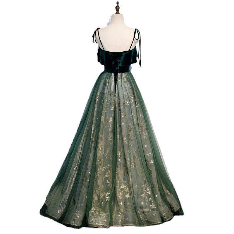 Buycenter Dark Green Long Evening Dress - Sleek Sleeveless Design - Buy Center