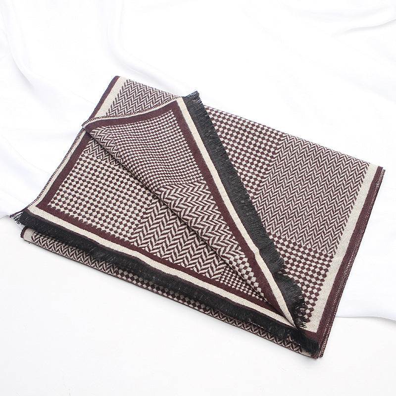 Men's Fashion Plaid Scarf - Thickened Imitation Cashmere for Style and Warmth - Buy Center