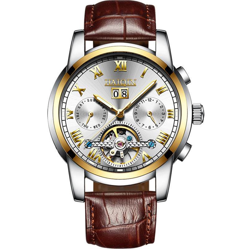 Men's Waterproof Luminous Tourbillon Watch - Stylish Mechanical Timepiece - Buy Center
