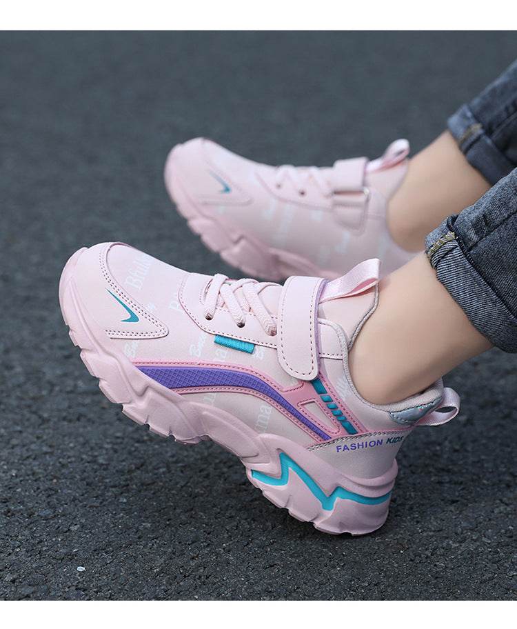 Waterproof Leather Girls Sneakers - Breathable, Non-Slip Design for Kids - Buy Center