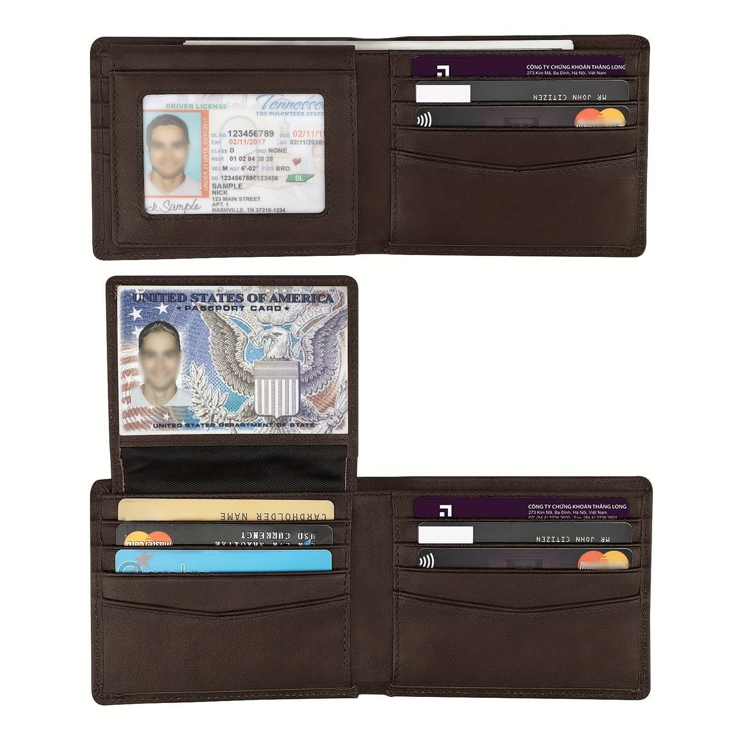 Anti-Theft Three-Fold Wallet for Men - Stylish and Secure Card Organizer - Buy Center