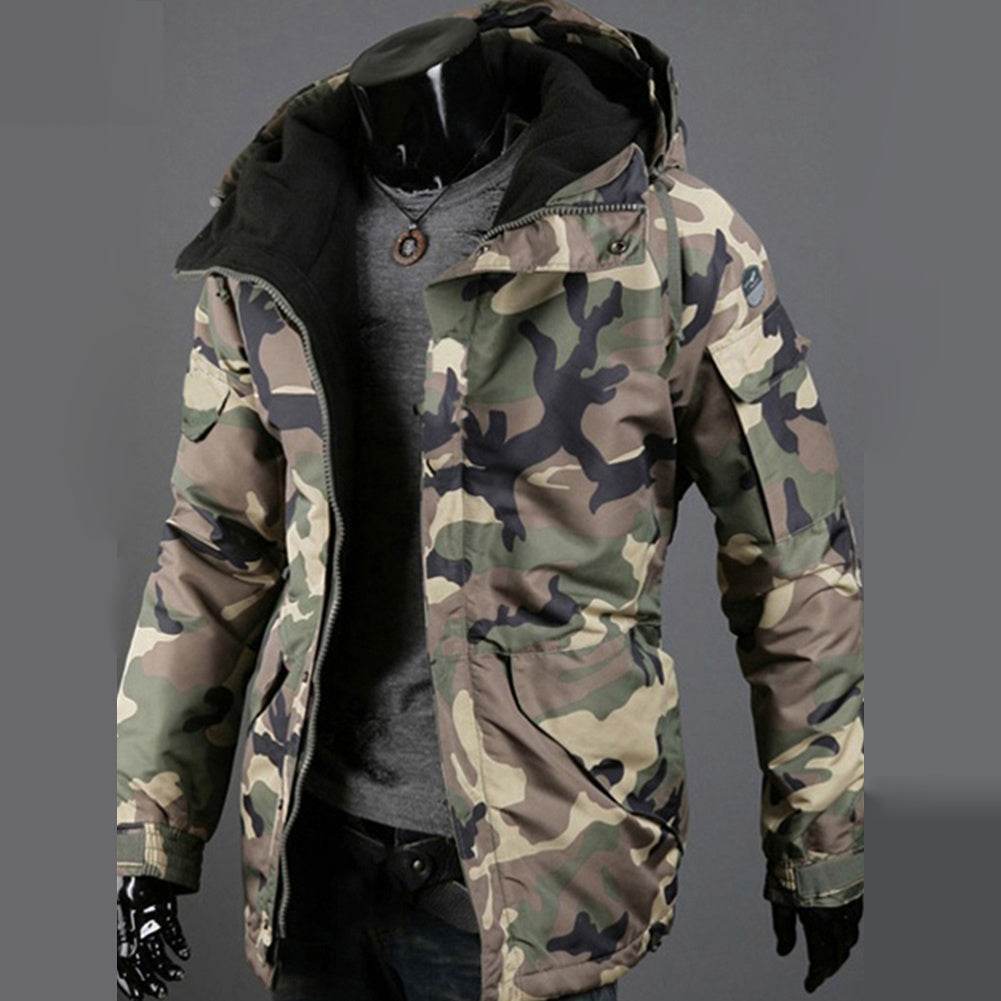 Buycenter Hooded Casual Sports Jacket - Stylish Cotton Padded Camouflage - Buy Center
