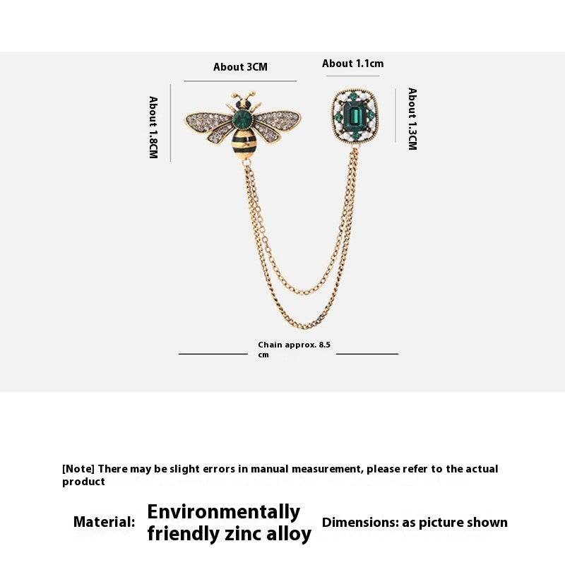 Little Bee Tassel Brooch - Retro Chain Accessory for Trendy Men & Women - Buy Center