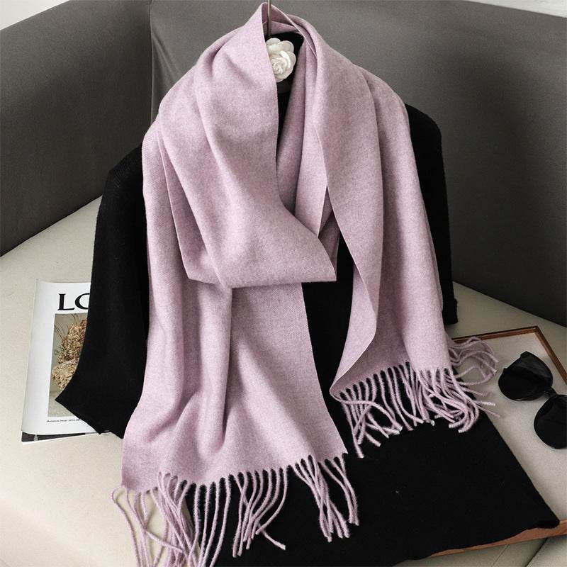 Solid Color Cashmere-like Scarf for Women - Warm, Quick-Drying Shawl - Buy Center