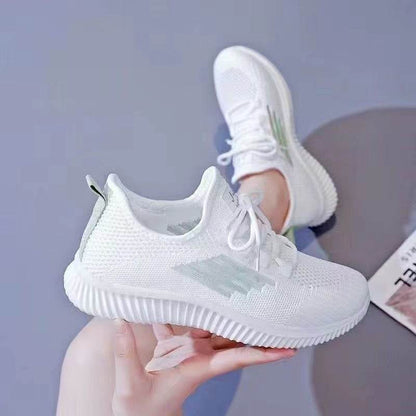 Breathable Casual Sports Flats - Korean Flyknit Shoes for Comfort & Style - Buy Center