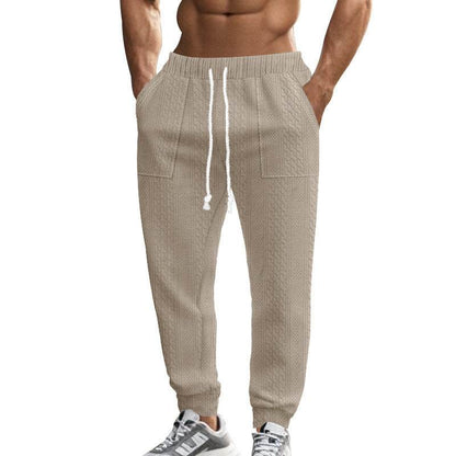 Buycenter Men's Casual Knitted Trousers - Breathable, Drawstring, Plus Size - Buy Center