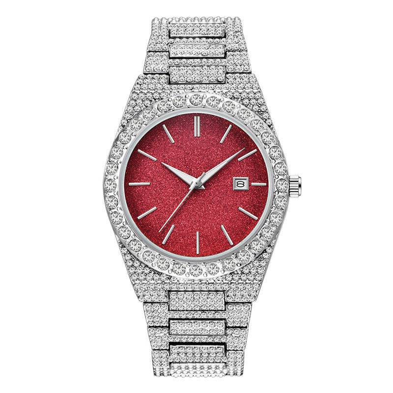 Stylish Men's Diamond Calendar Quartz Watch - Modern Design for Everyday Use - Buy Center