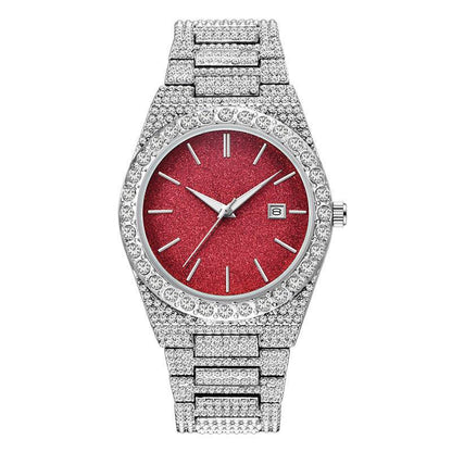 Stylish Men's Diamond Calendar Quartz Watch - Modern Design for Everyday Use - Buy Center