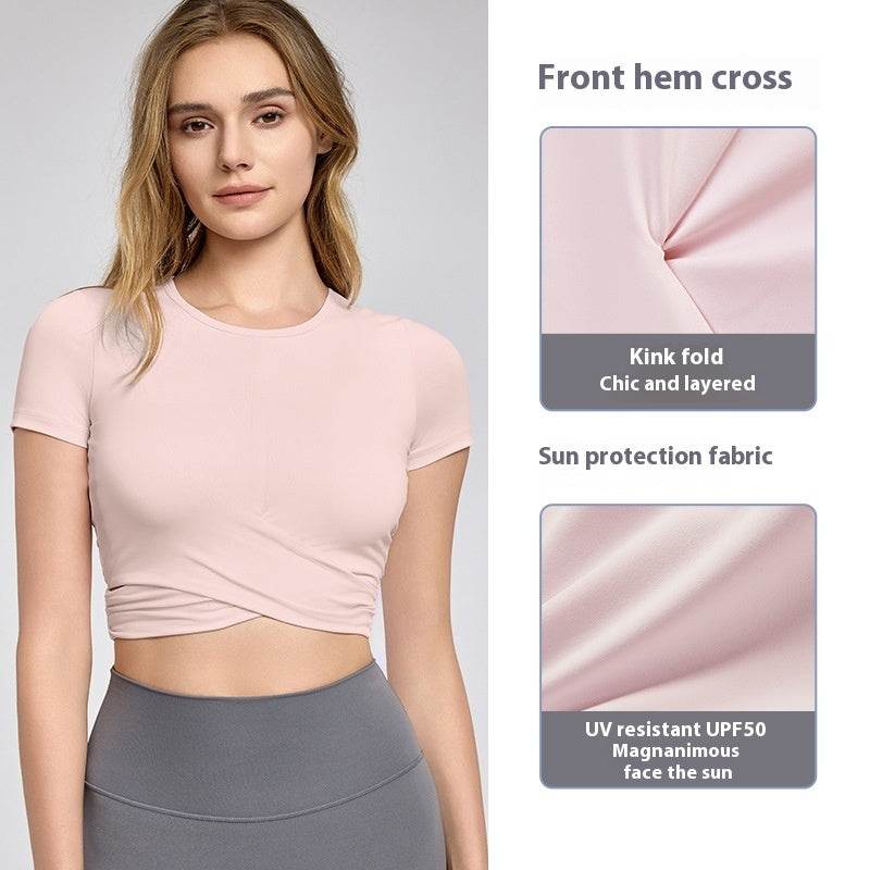 Buycenter Short Sleeve Yoga Top - Comfortable Workout Clothes for Women - Buy Center