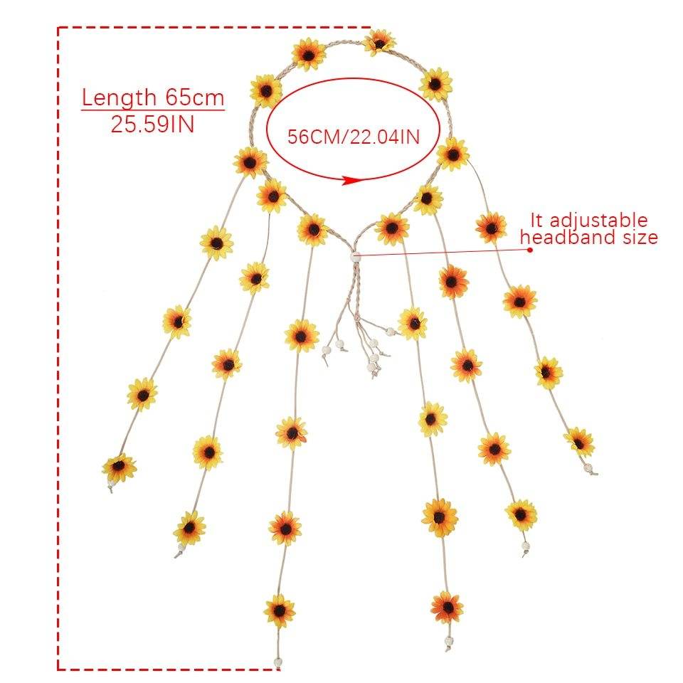 Bohemian Sun Flower Hair Band - Handmade Daisy Garland Accessory - Buy Center