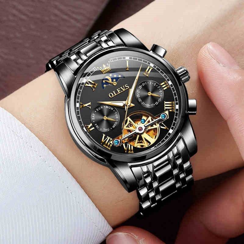 Men's Waterproof Mechanical Watch - Full-Automatic Stainless Steel Design - Buy Center