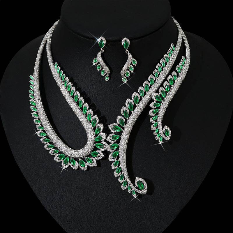 Buy Center Zircon Necklace and Earring Set - Elegant Fashion Jewelry - Buy Center