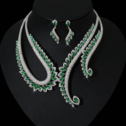 Buy Center Zircon Necklace and Earring Set - Elegant Fashion Jewelry - Buy Center