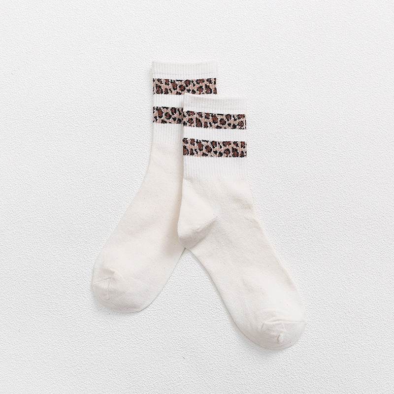 Mid-Calf Leopard Print Socks for Women - Stylish Cotton Comfort 2025 - Buy Center