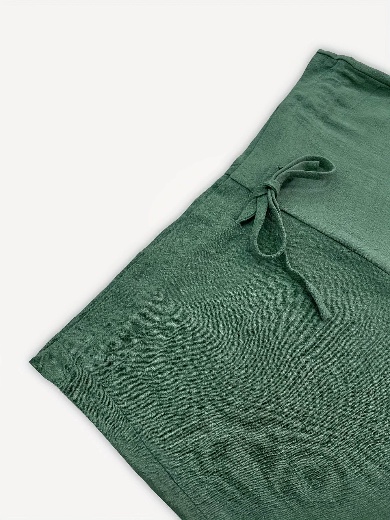 Women’s Linen Wide Leg Pants Set - Loose Fit, Chic Casual Style - Buy Center