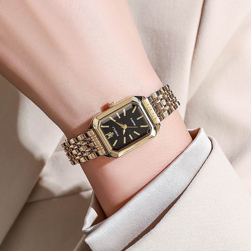 Elegant Women's Dress Watch - Square Steel Strap in Stylish Colors - Buy Center
