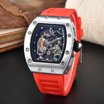 Buy Center Dragon Tiger Quartz Watch - Stylish Alloy Male Timepiece - Buy Center